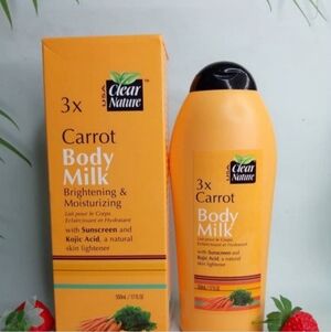 Clear Nature 3X Carrot Body milk  with sunscreen and kojic Acid.